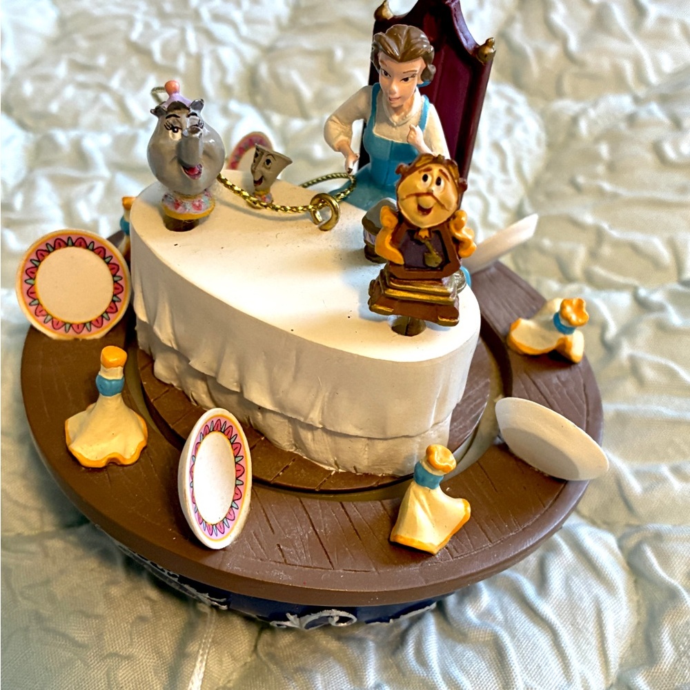 Rare Disney Magical Moments 2008 Belle Spinning Ornament Be Our Guest - Picture 5 of 8